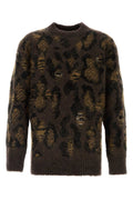 Junya Watanabe Embroidered Wool Blend Sweater — Brown