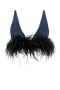 Miu Miu Denim Crop Blouse — Blue