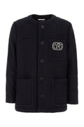 Valentino Garavani Cotton-Viscose Blend Jacket — Navy