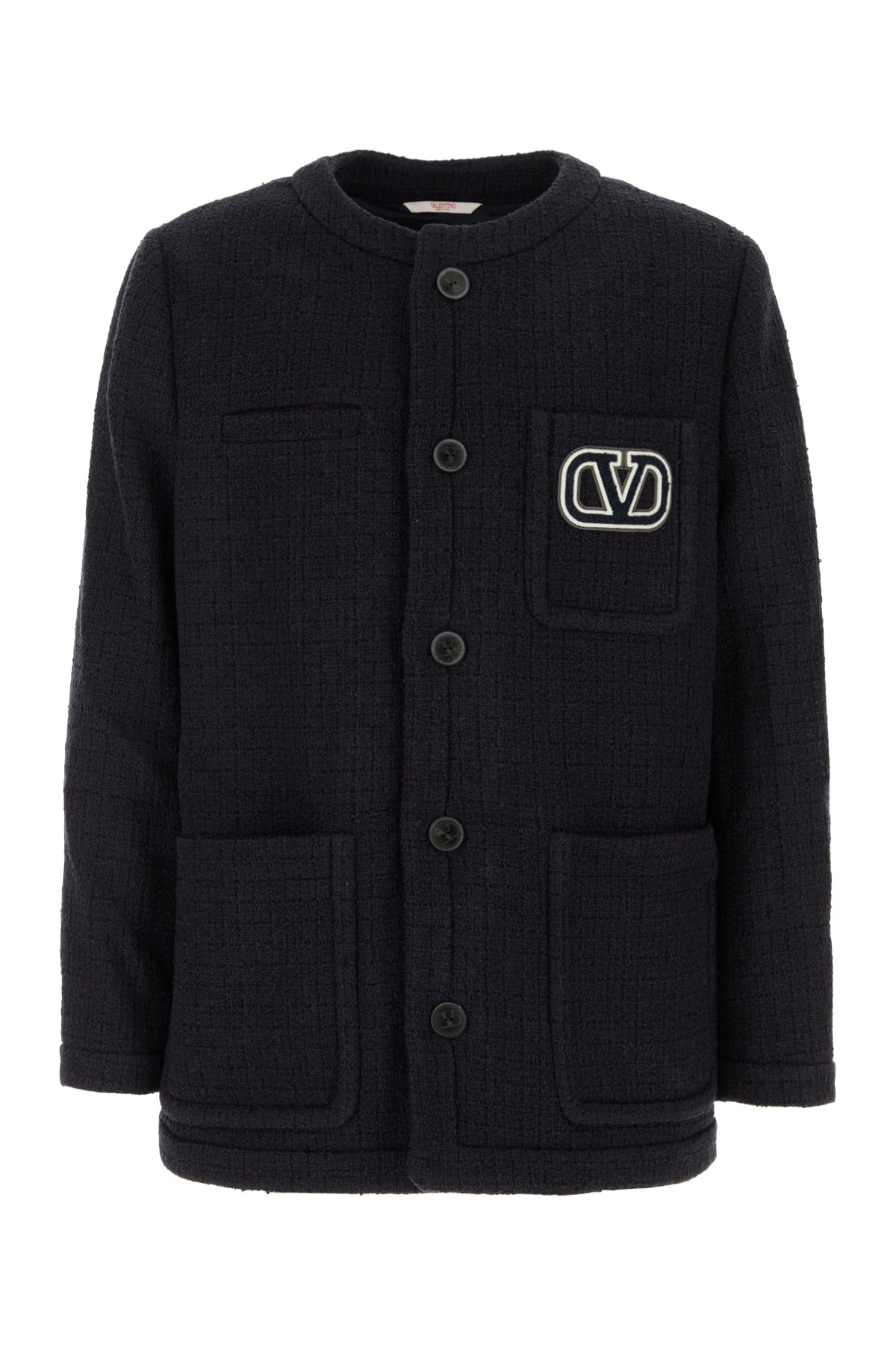 Valentino Garavani Cotton-Viscose Blend Jacket — Navy