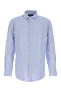 Polo Ralph Lauren Linen Blend Striped Shirt — Blue