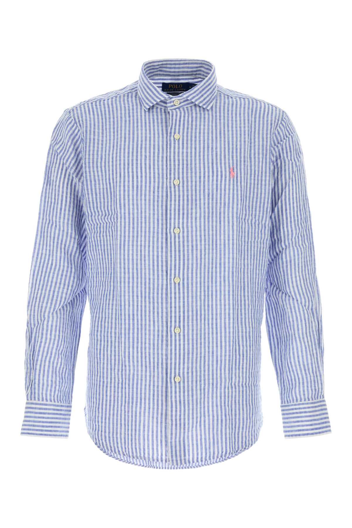 Polo Ralph Lauren Linen Blend Striped Shirt — Blue