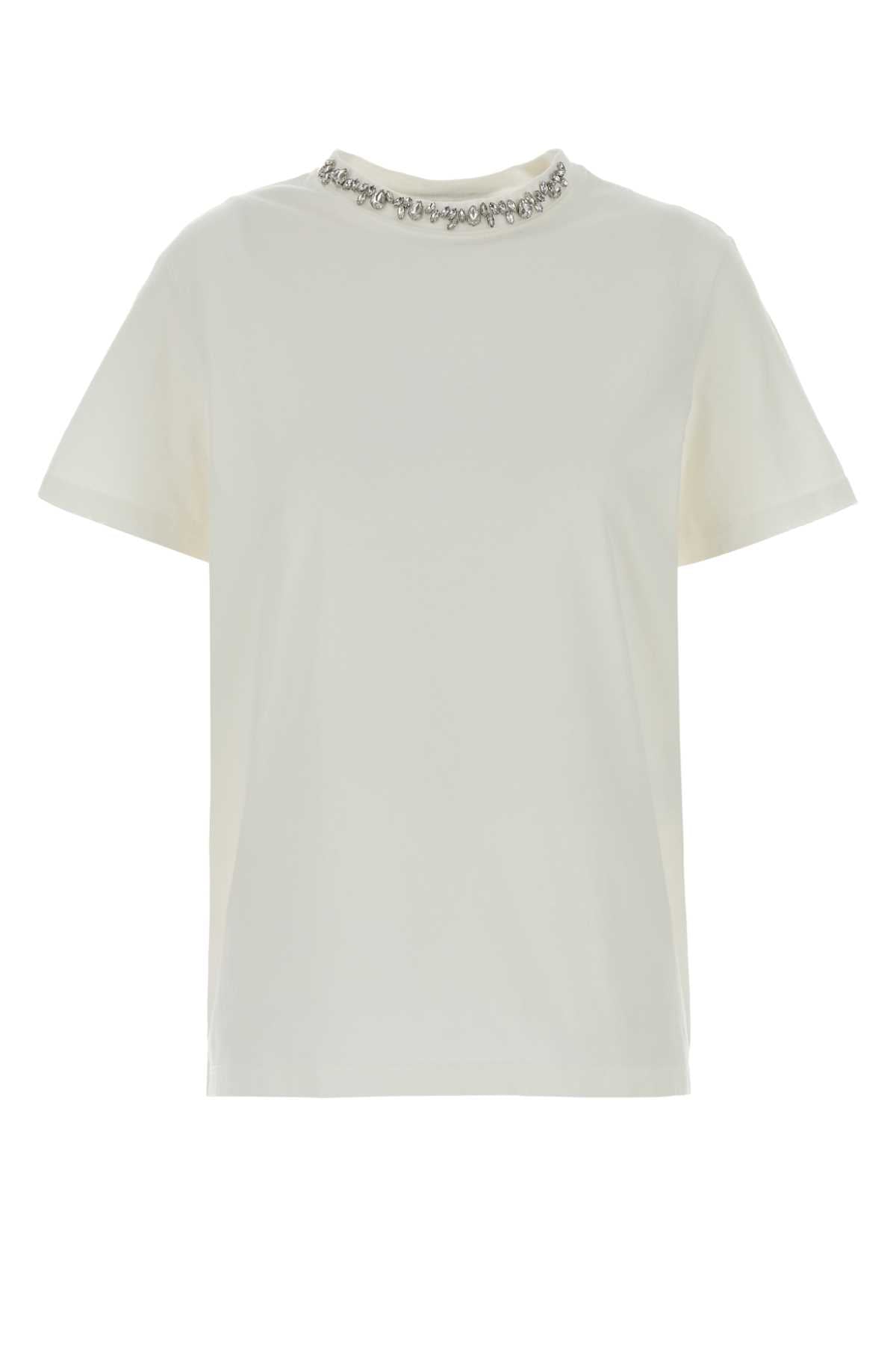 Golden Goose Deluxe Brand Embellished Crew Neck T-shirt — White