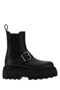 Alexander McQueen Platform Calf Leather Boot — Black