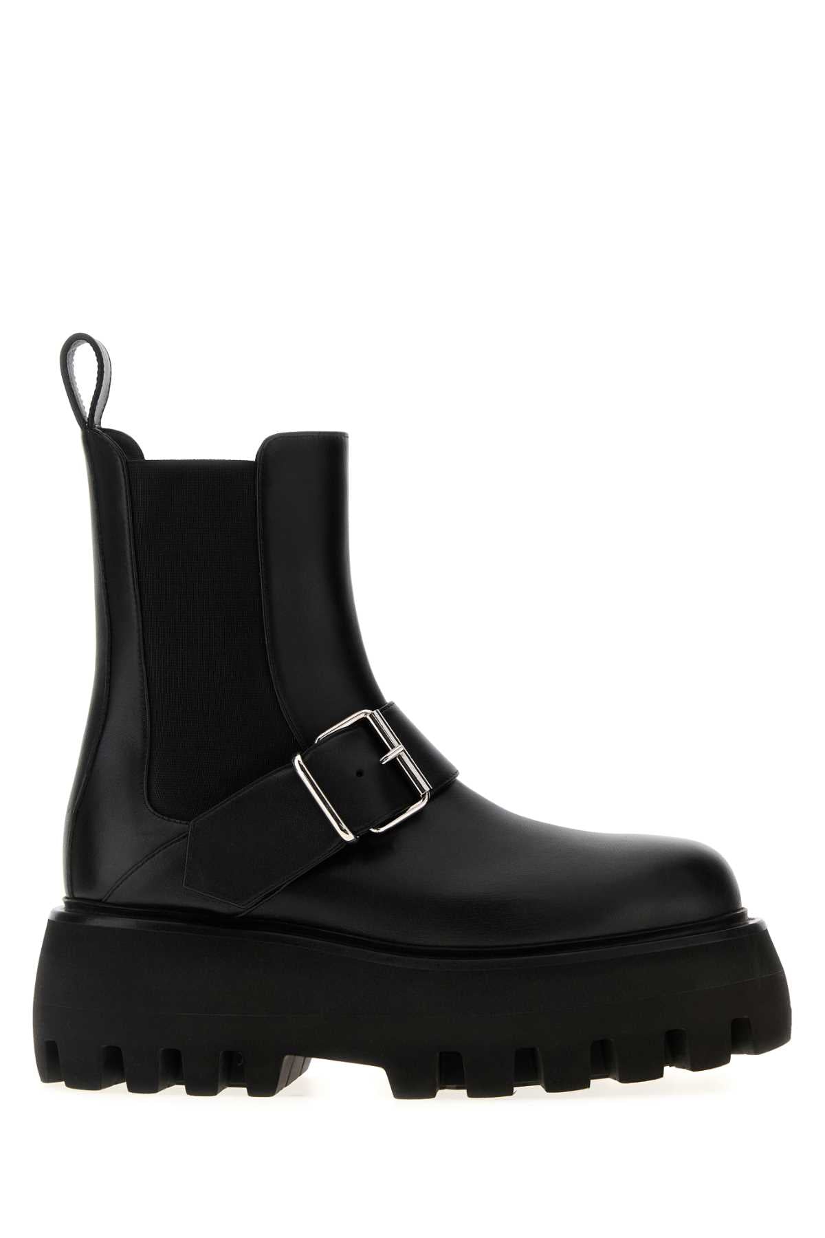 Bota de plataforma Alexander McQueen de piel de becerro - Negro