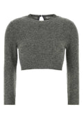 Jil Sander Wool Blend Crop Sweater — Gray