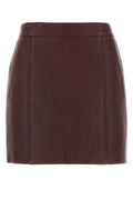 Chloé Lamb Leather Skirt — Burgundy