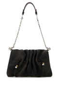 Isabel Marant Ruched Leather Shoulder Bag — Black