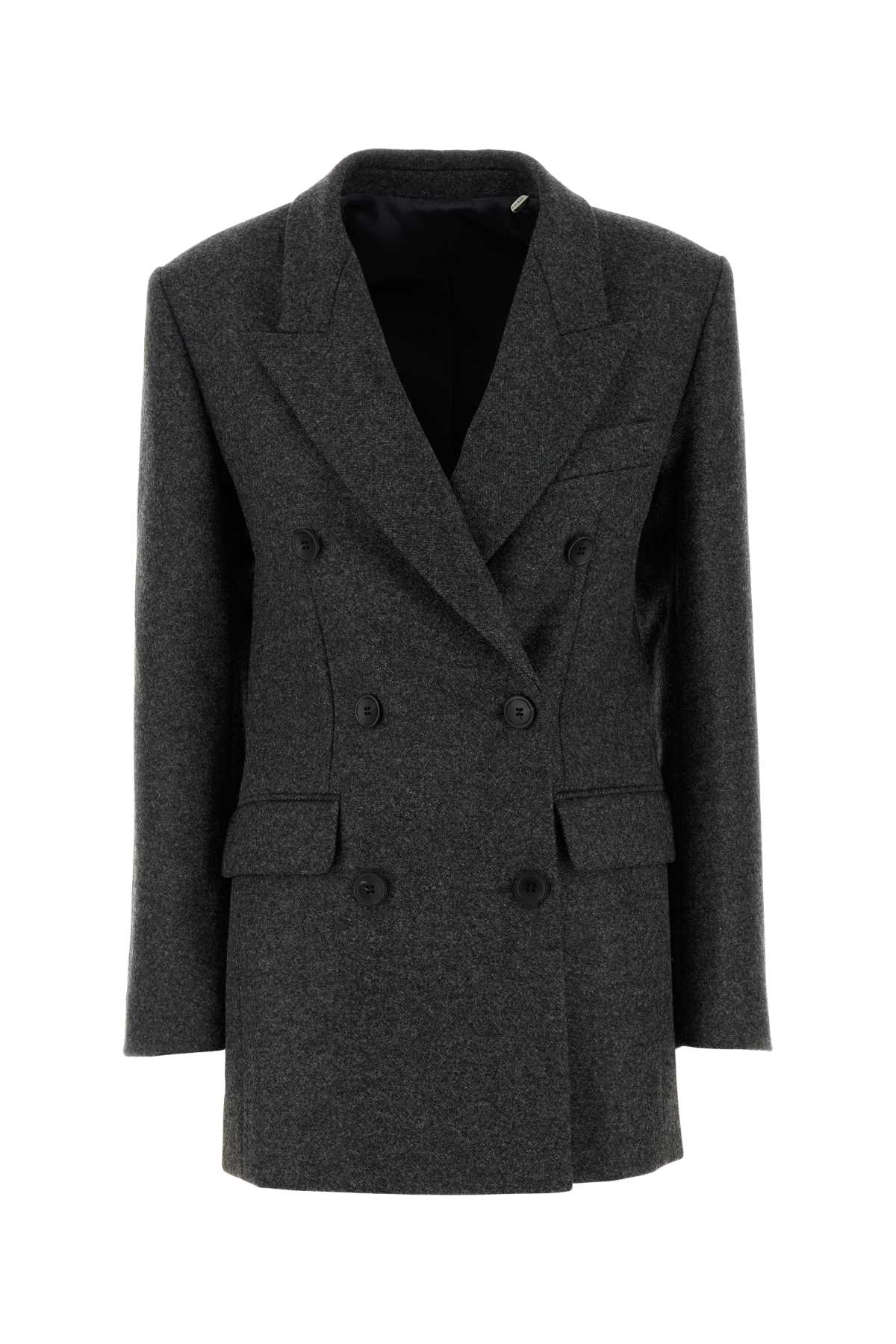 Isabel Marant Virgin Wool Double-Breasted Blazer — Gray