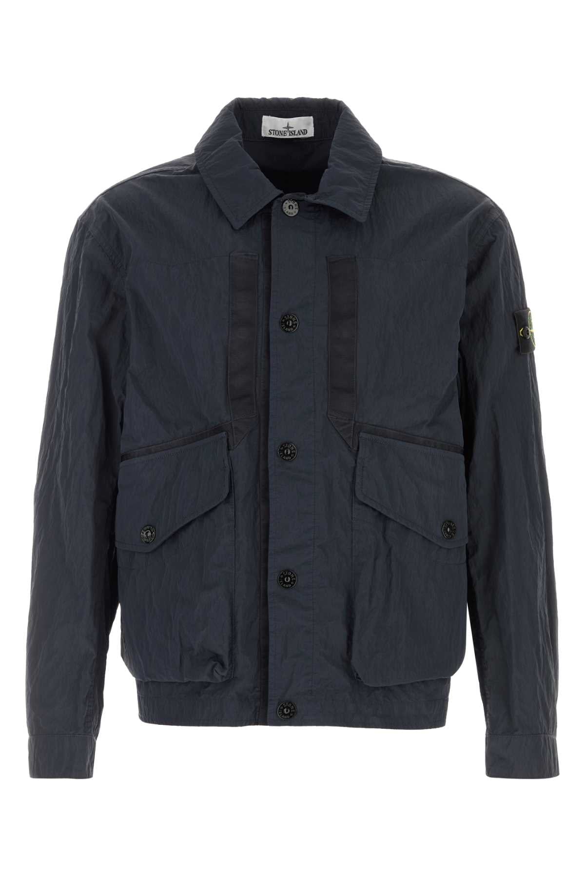 Stone Island Nylon Windbreaker Jacket — Navy