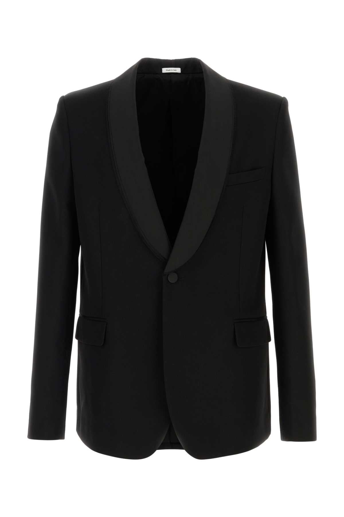 Alexander McQueen Shwl Blazer — Black
