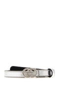 Gucci Crystal-Embellished Buckle Belt — Silver