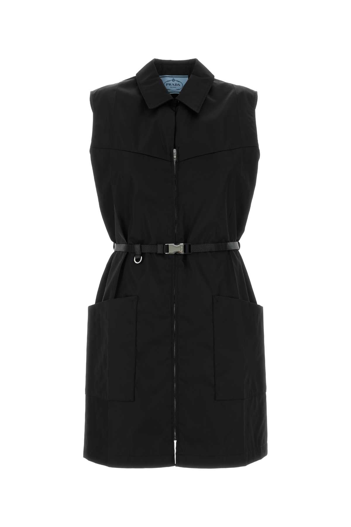 Prada Re-Nylon Mini Dress — Black