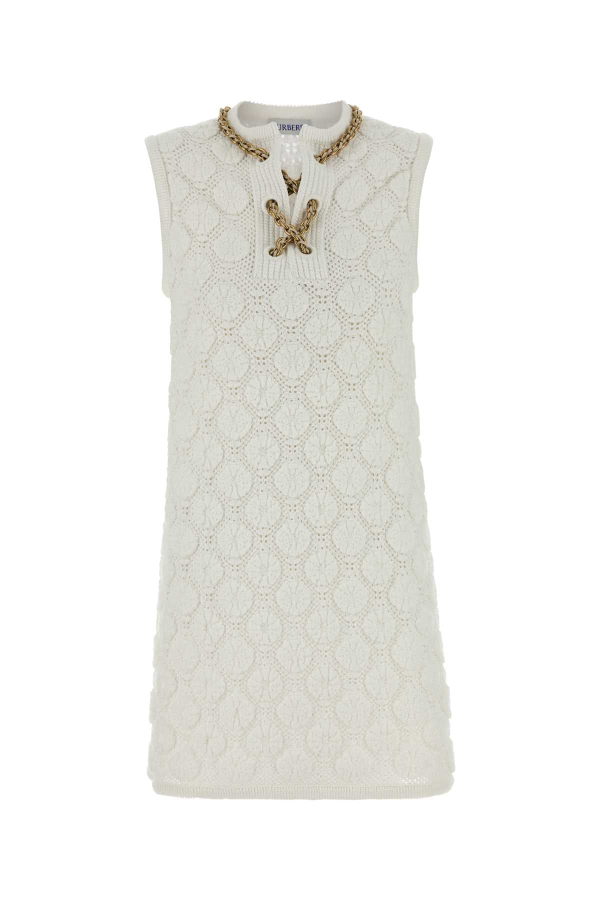Burberry Stretch Crochet Dress — White