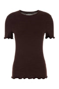 Jil Sander Ruffle-Trim Silk Blend T-Shirt — Purple