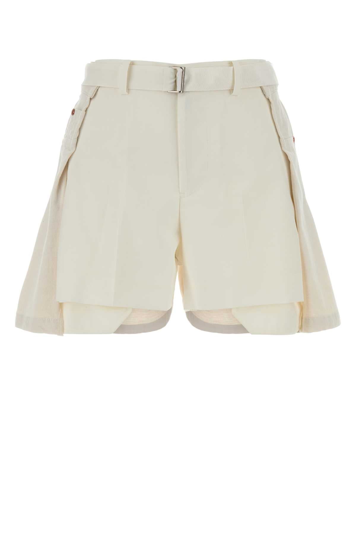 Sacai Suiting Bermudas — White