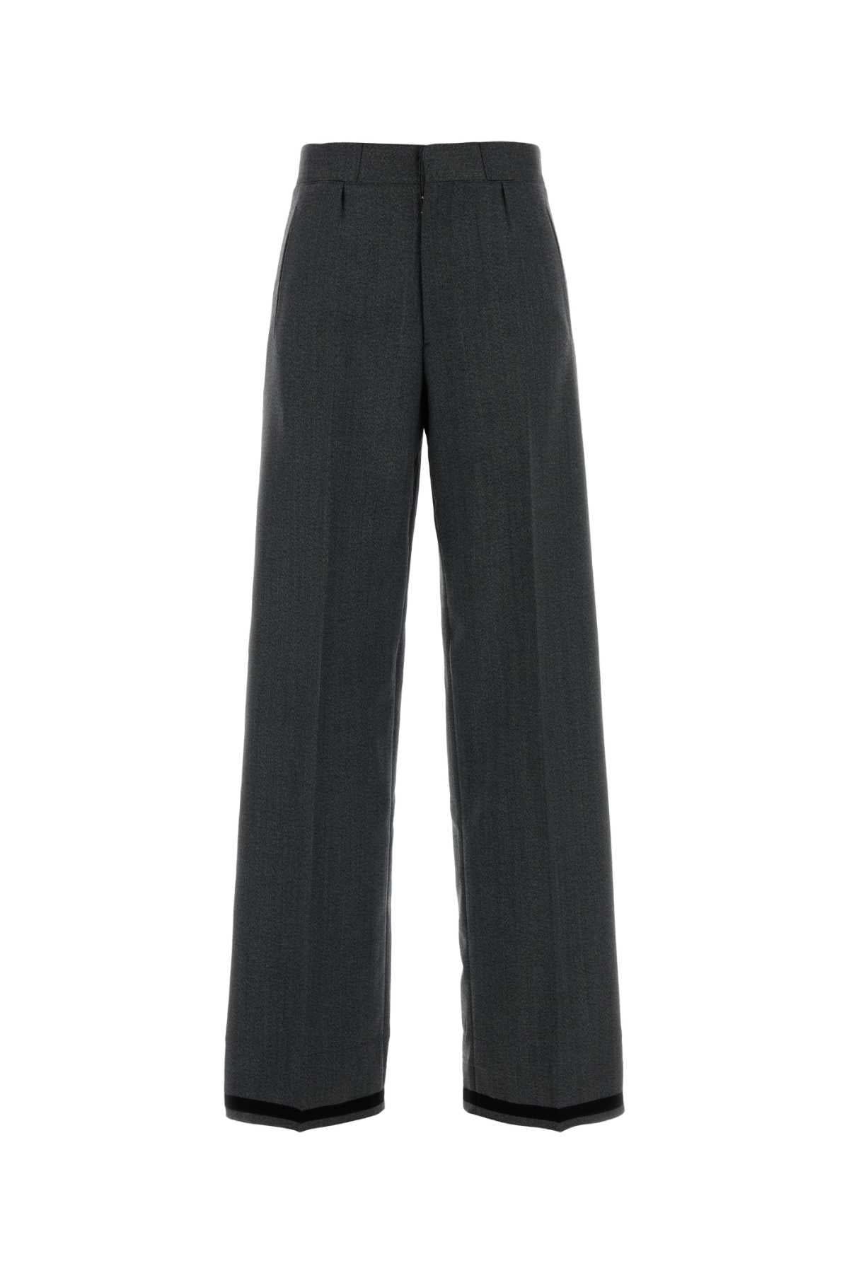 Maison Margiela Wool-Polyester Trousers — Gray