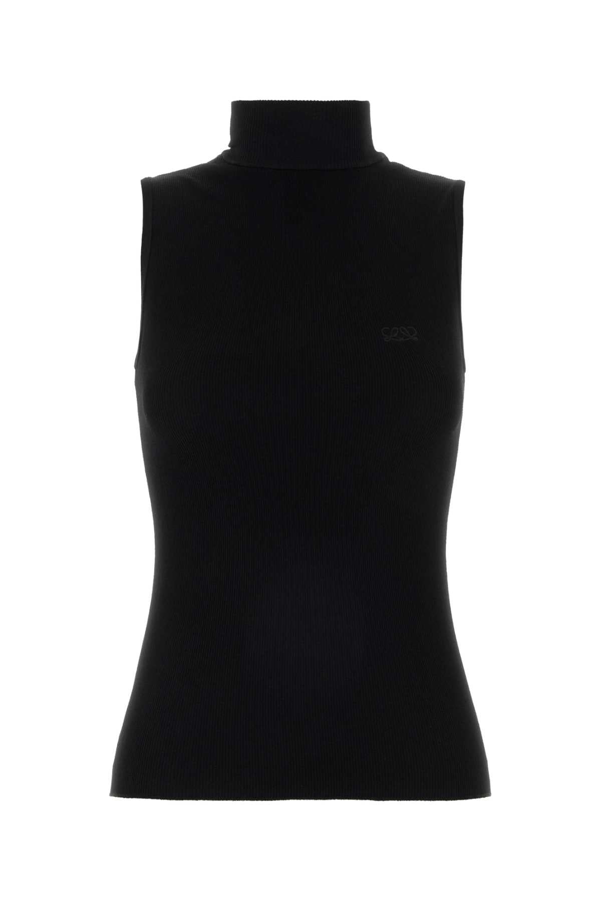 Loewe Ribbed Knit Tank Top — Black
