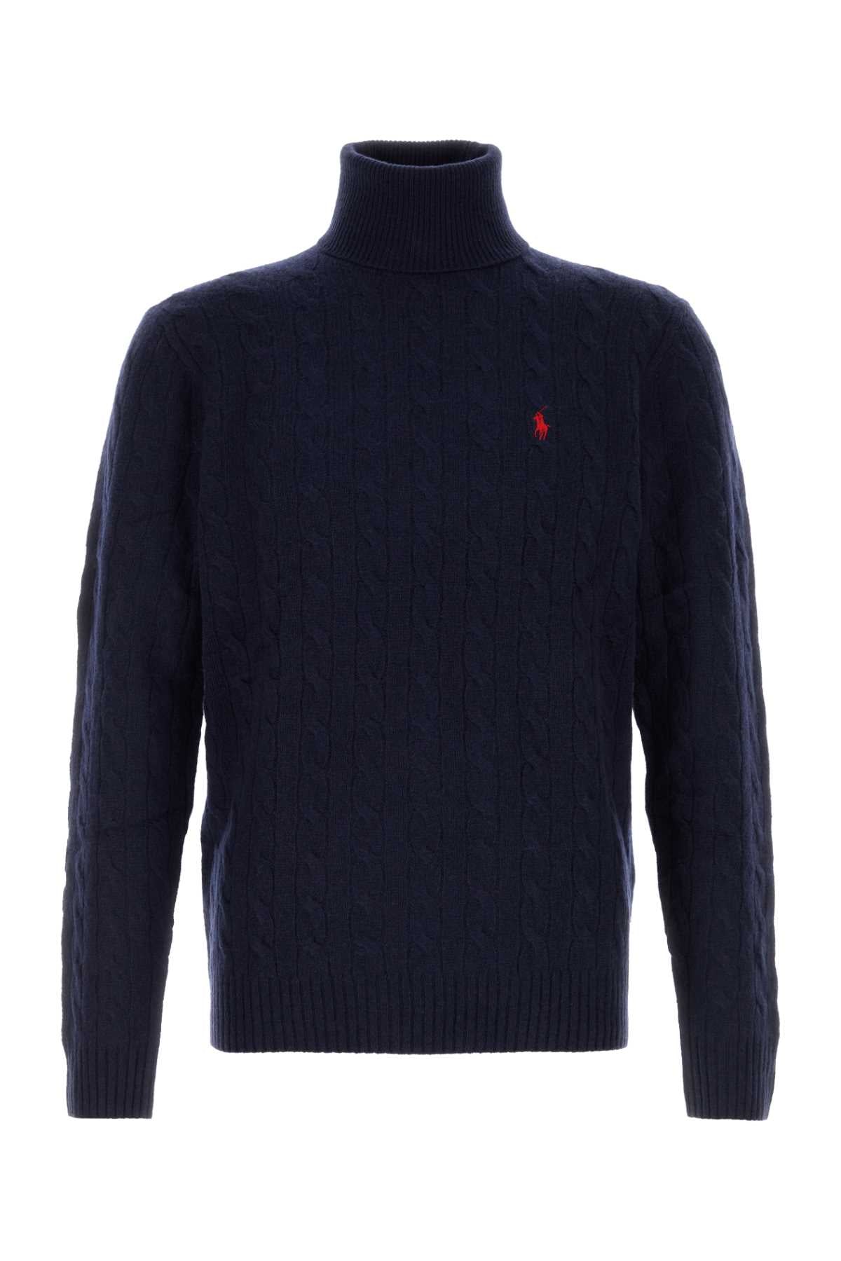 Polo Ralph Lauren Cable-Knit Wool-Cashmere Sweater — Navy