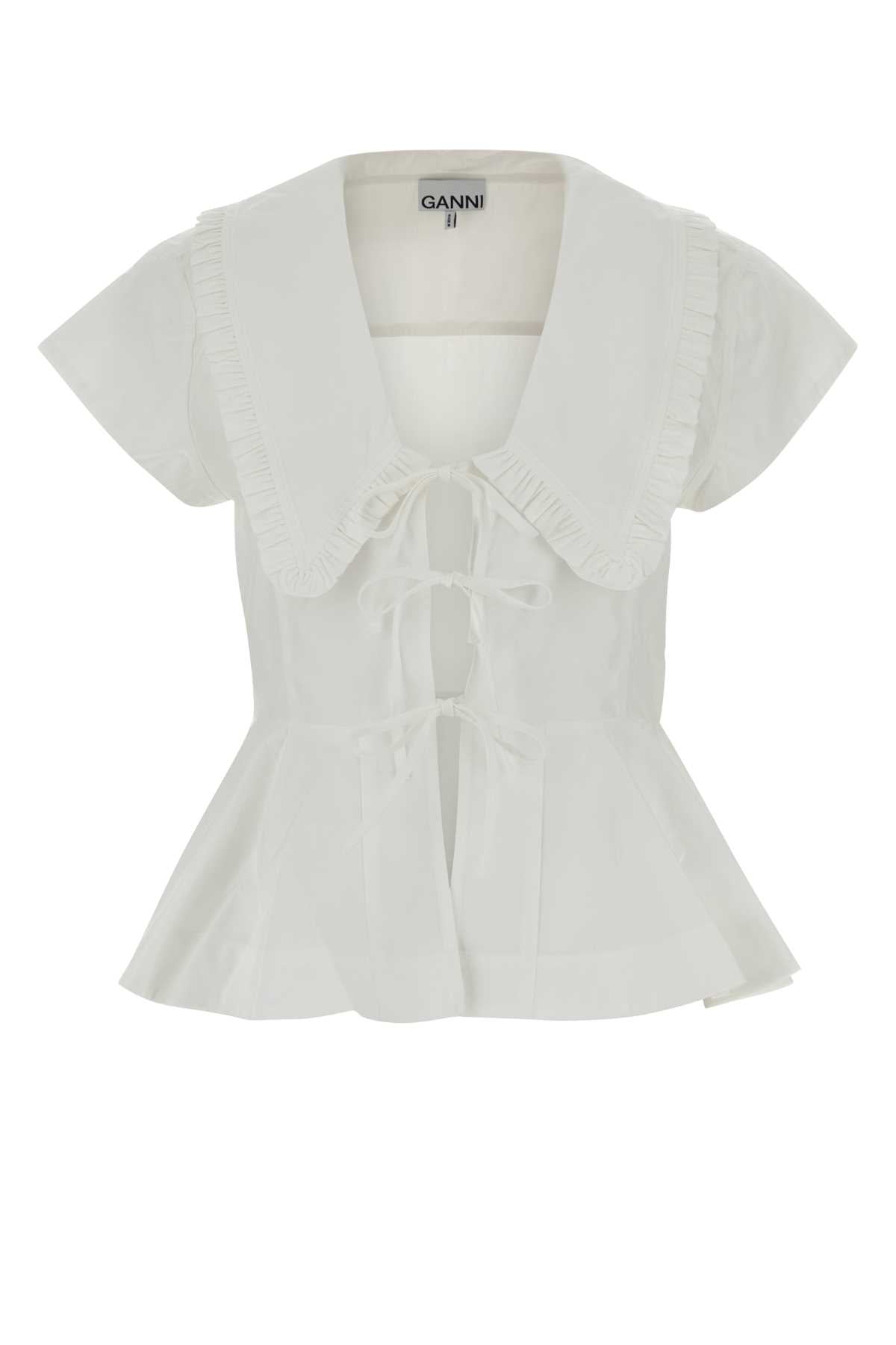 Ganni Cotton Blouse — White