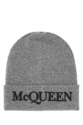 Alexander McQueen CUFFIA 100% Cashmere Beanie — Gray