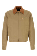 Versace Cotton Collar-Detail Jacket — Beige