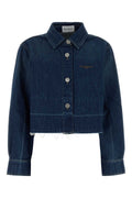 Givenchy Logo-Embroidered Denim Shirt — Navy