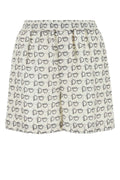 Burberry Eyewear-Print Silk Shorts — White