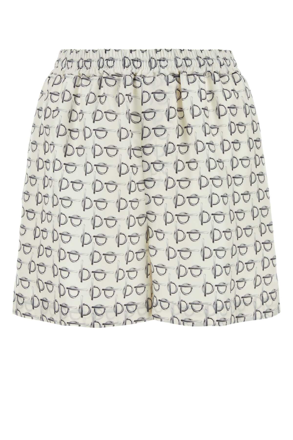 Burberry Eyewear-Print Silk Shorts — White