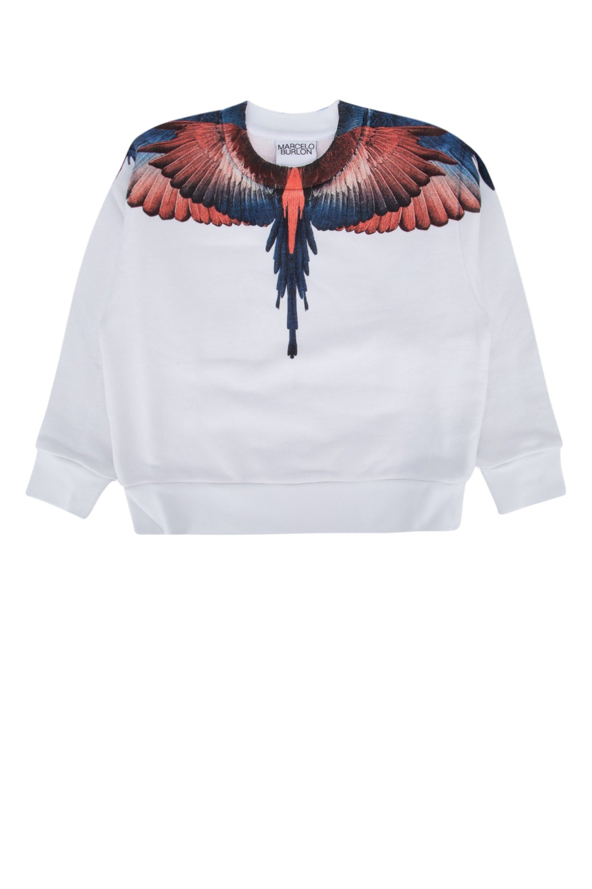 Marcelo Burlon Kids Wing-Print Cotton Sweatshirt — White
