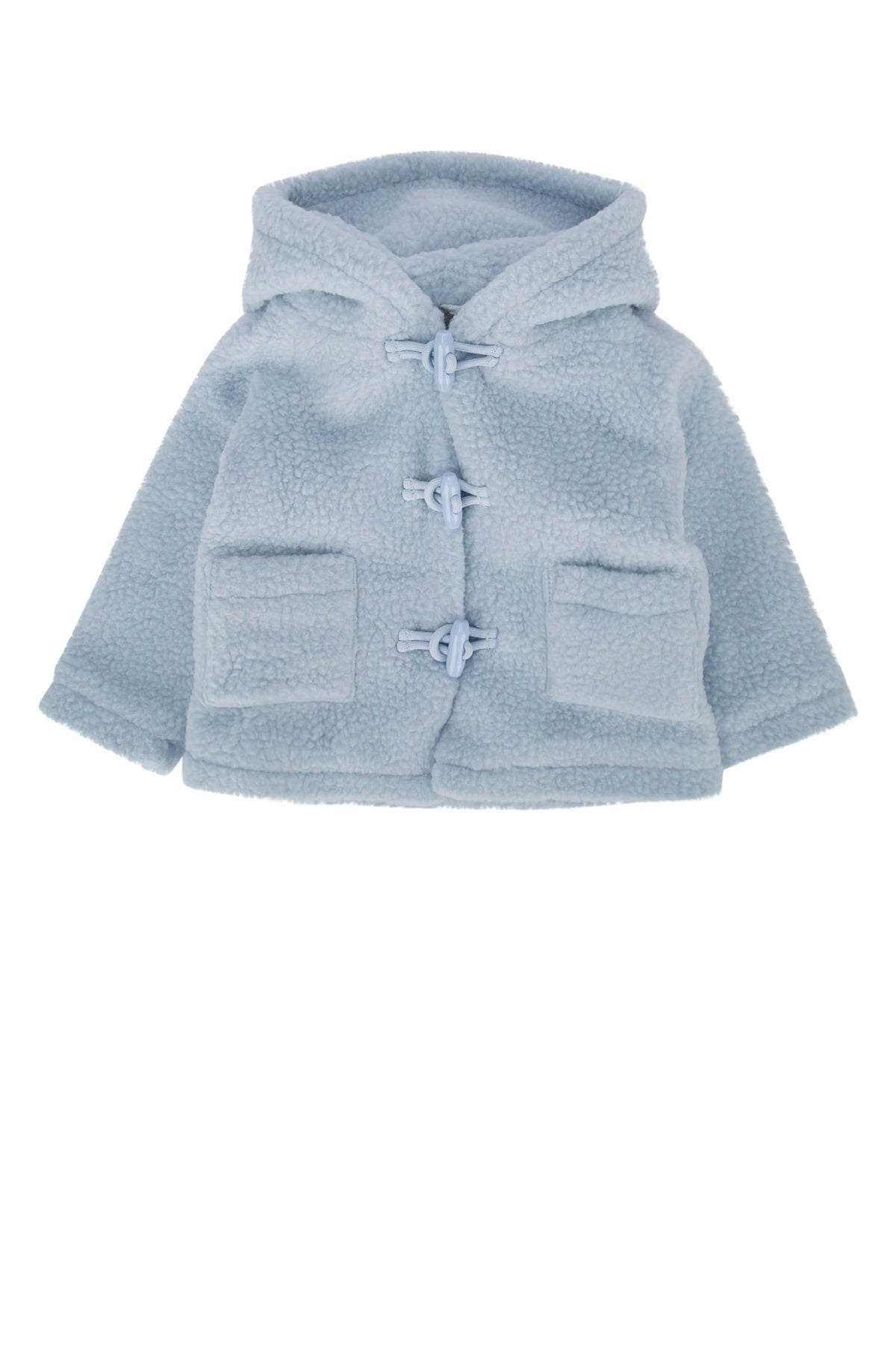 Stella Mccartney Kids Felted Fleece Hooded Jacket — Blue