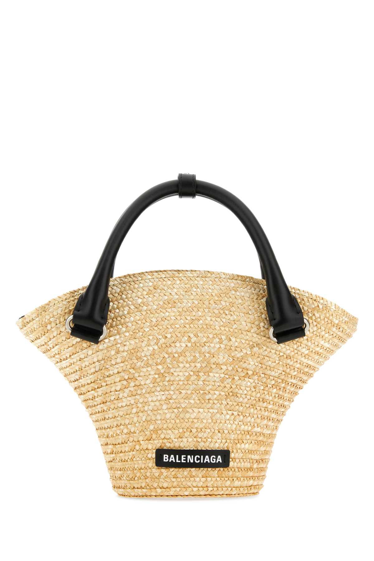 Balenciaga Straw Bucket Bag — Beige