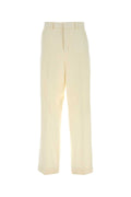 AMI Paris Virgin Wool Wide-Leg Trouser — Ivory