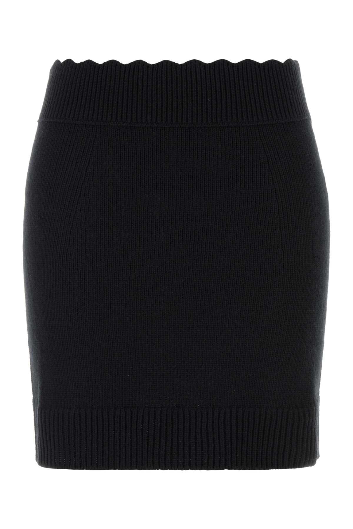 Chloé Wool-Cashmere Knit Skirt — Black