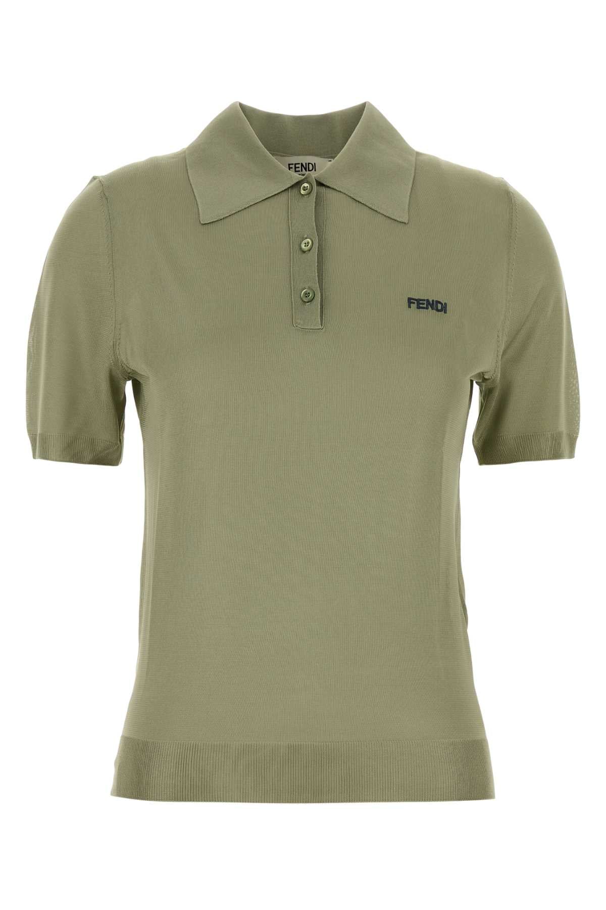 Fendi Shiny Polo — Green