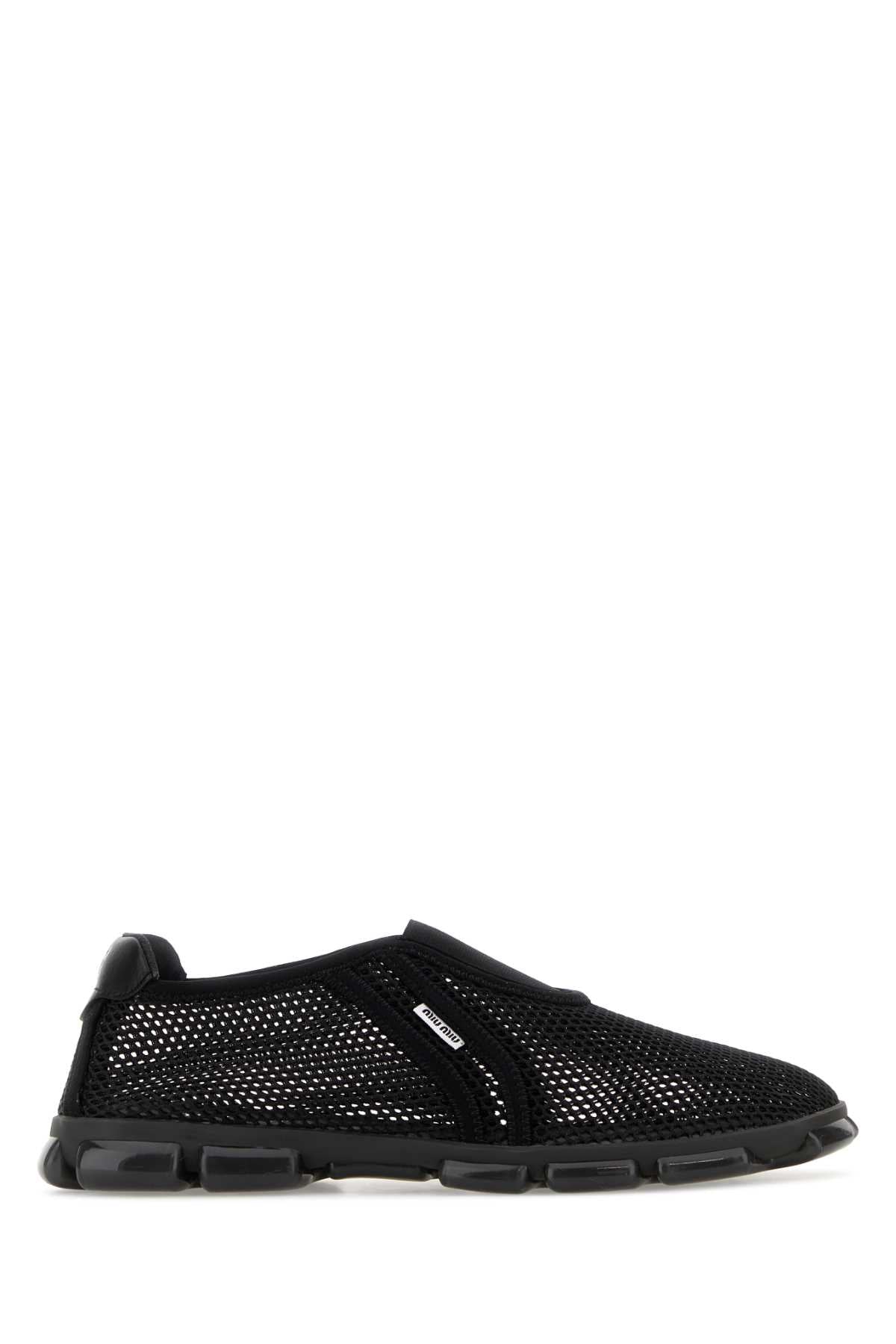 Miu Miu Mesh Slip-On Sneaker — Black