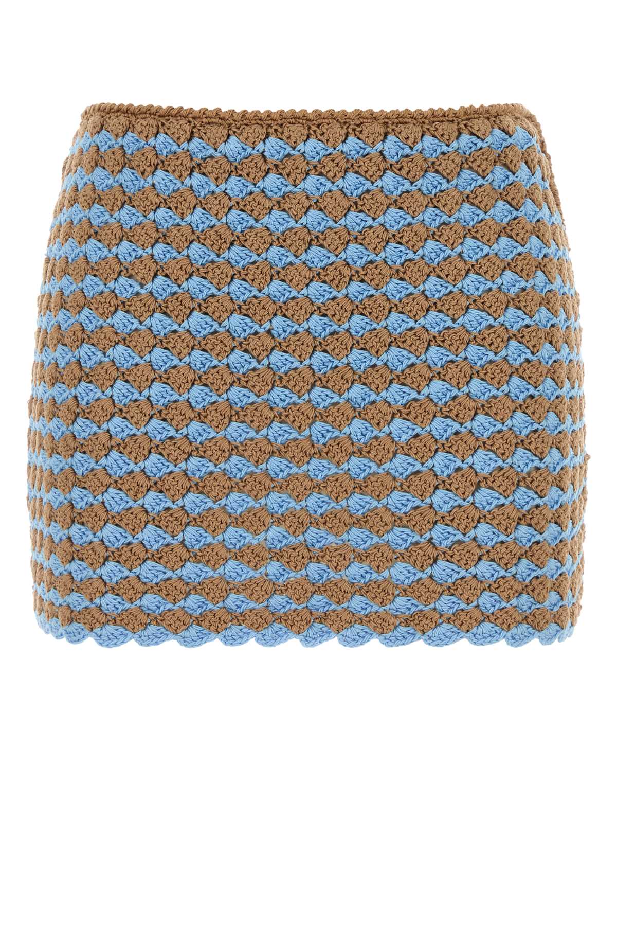 Prada Two-Tone Crochet Skirt — Multicolor