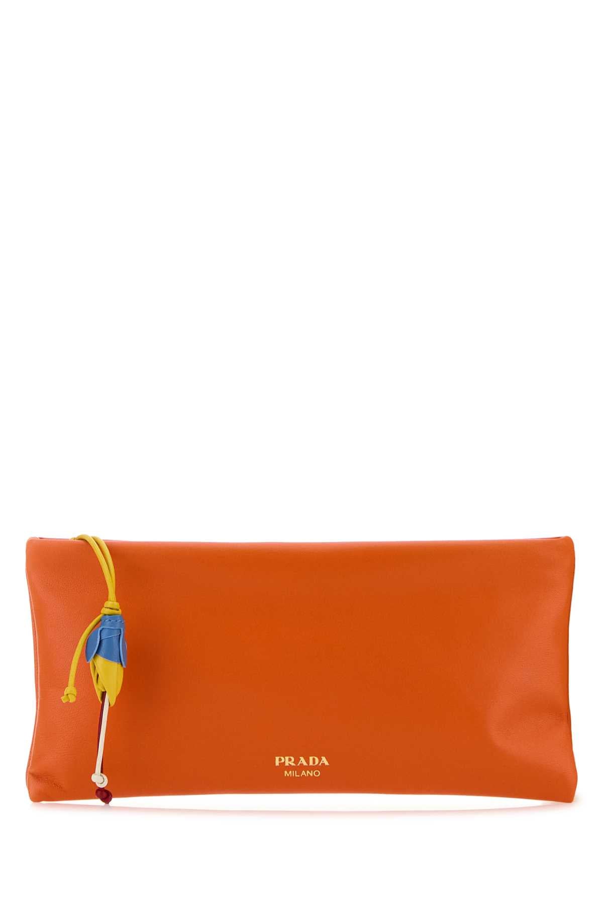 Prada Busta Morbida Wallet — Orange