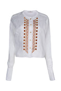 Ermanno Scervino Embroidered Button-Front Shirt — White