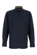 Burberry Stretch Poplin Shirt — Navy