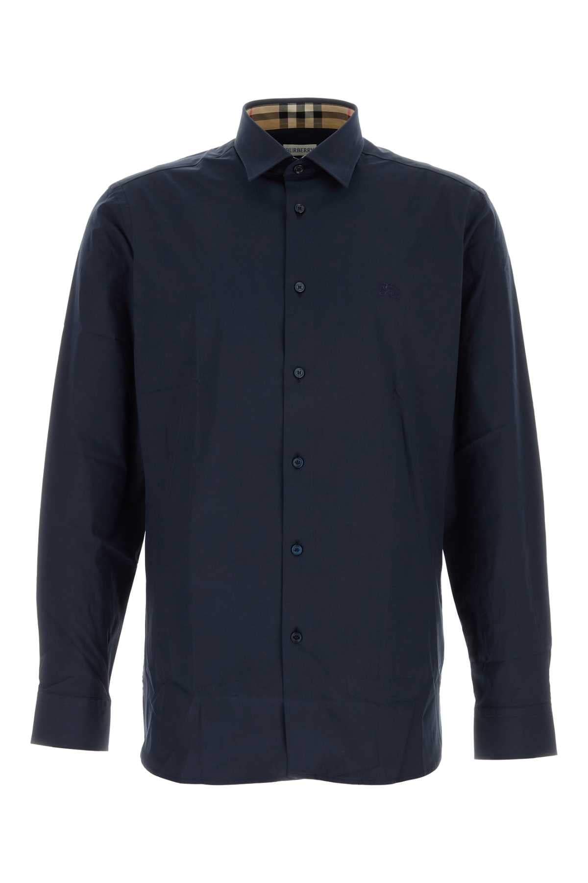 Burberry Stretch Poplin Shirt — Navy