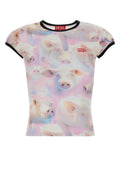 Diesel Pig-Print Stretch Jersey T-Shirt — Multicolor