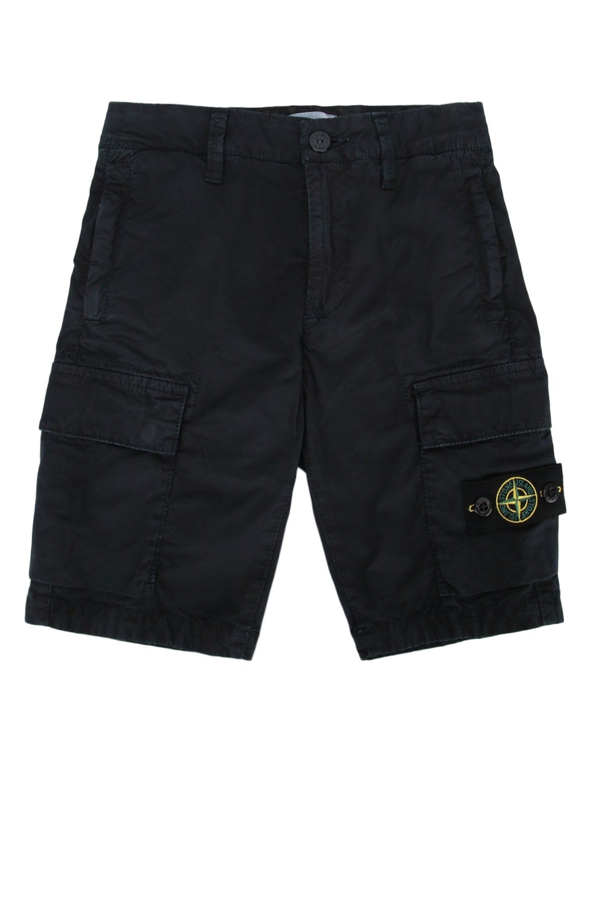 Stone Island Kids Cargo-Pocket Cargo Shorts — Navy