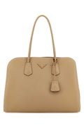 Prada Saffiano Leather Shoulder Bag — Beige