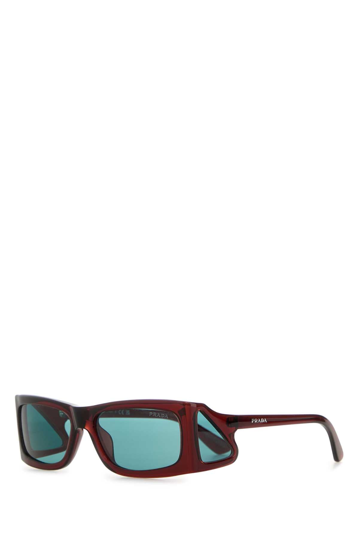 Prada OCCHIALI Burgundy Acetate Sunglasses — Burgundy
