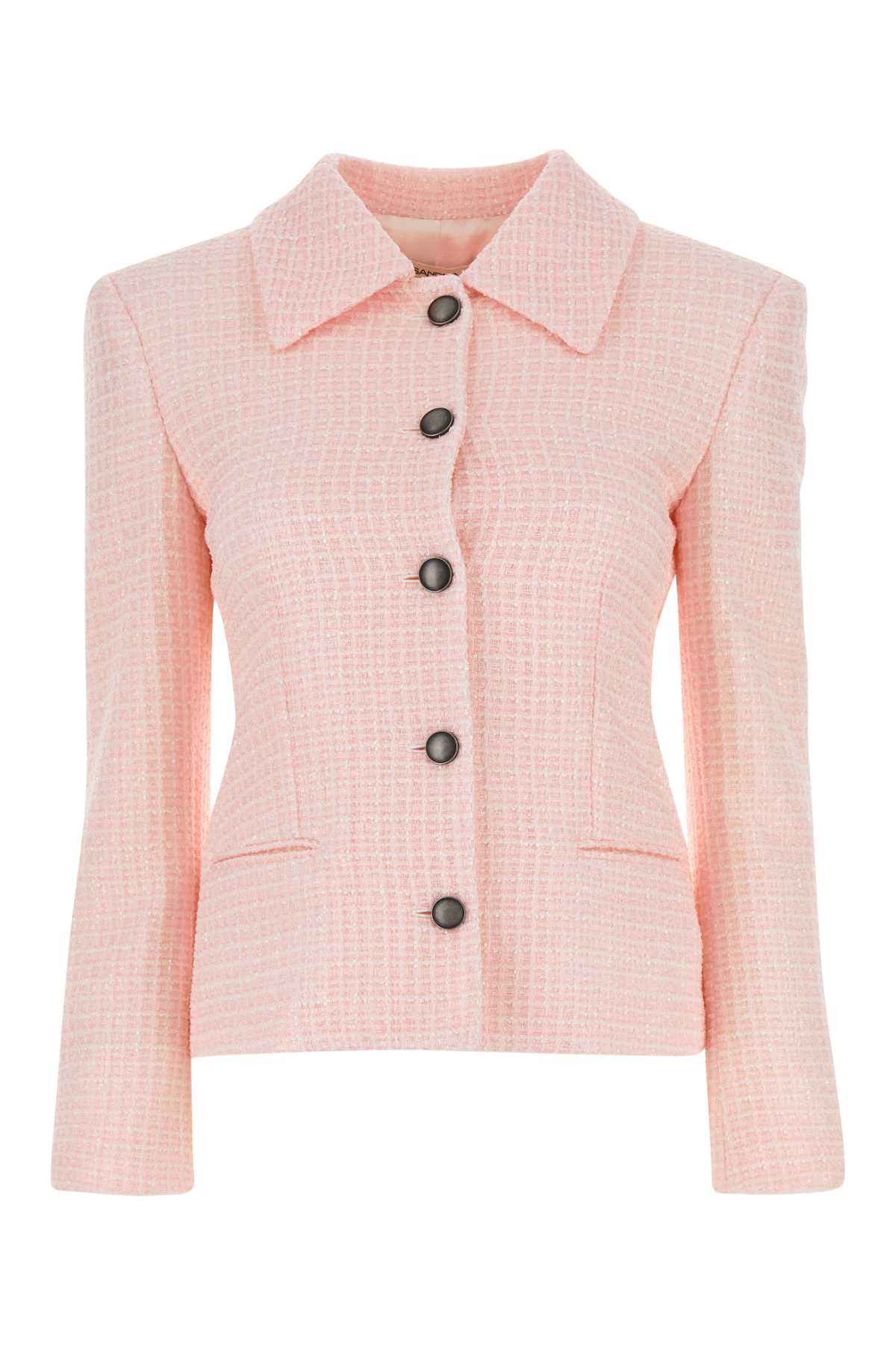 Alessandra Rich Tweed Blazer — Pink