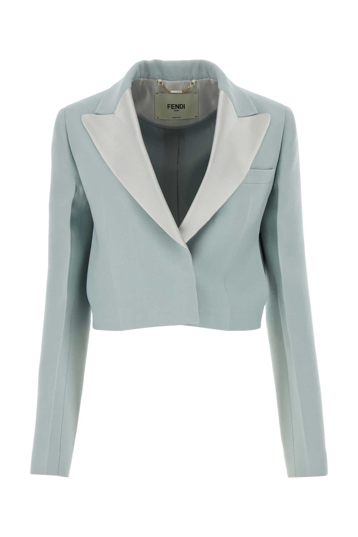 Fendi Wool Blend Tailored Blazer — Blue