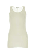 AMI Paris Ribbed Viscose Blend Tank Top — White
