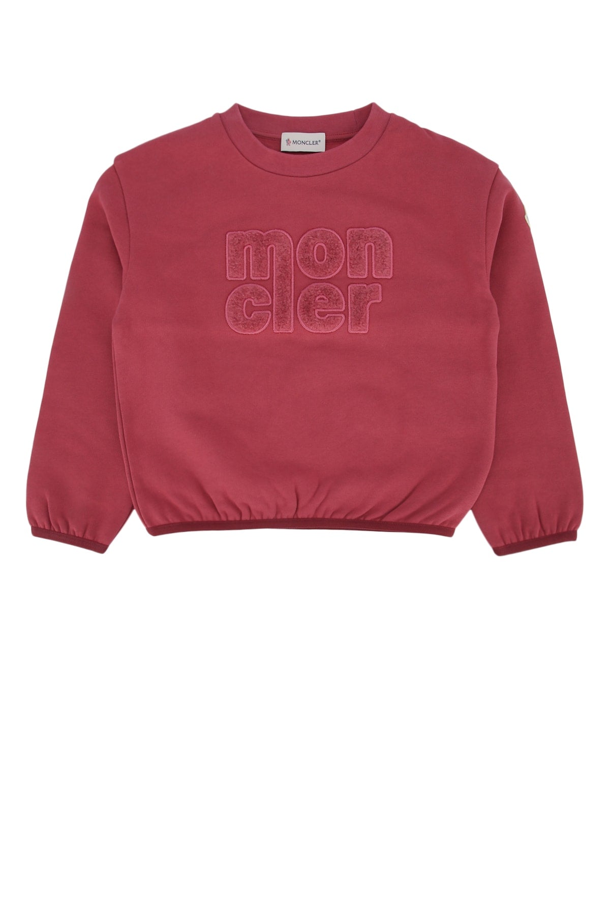 Moncler Jr Logo-Embroidered Sweatshirt — Red