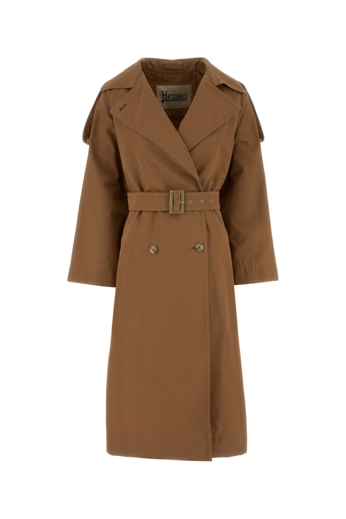 Herno Lungo Trench Coat — Brown